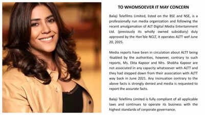 Ekta Kapoor issues clarification on BANNED OTT platforms over ‘obscene content’; claims she stepped down: ‘Not associated in any capacity’ |